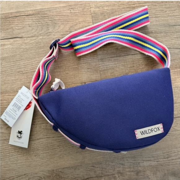 Wildfox Handbags - Wildfox 💋 Half-Moon Crossbody with Rainbow Stripe Strap